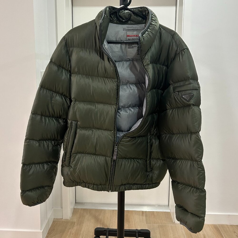 Prada Nylon Down Jacket Hunter Green - image 1